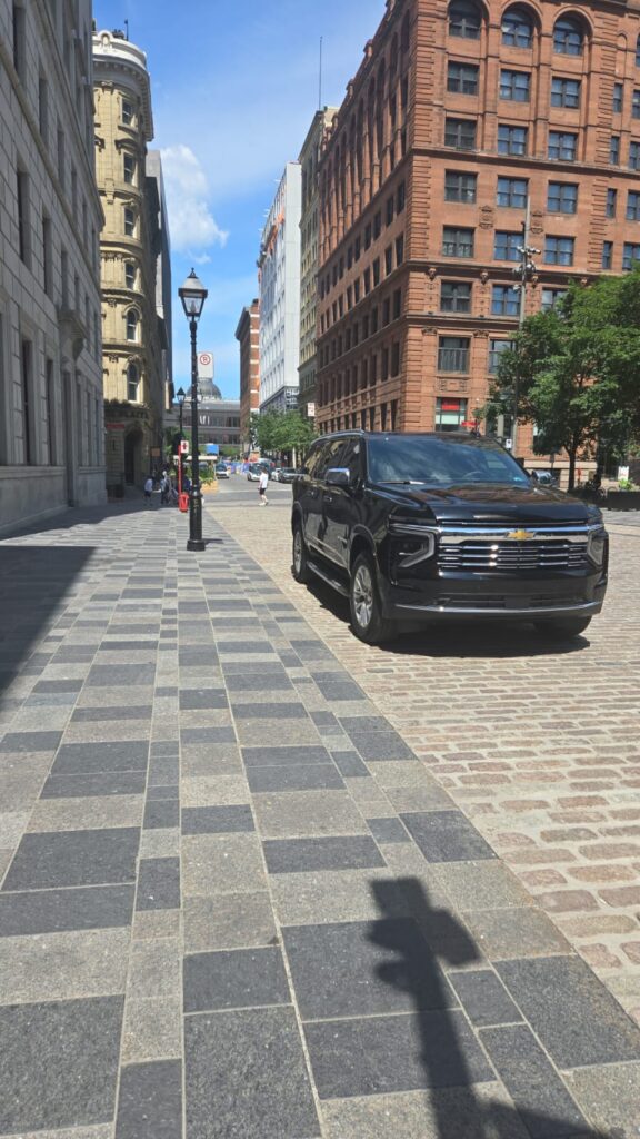 Black Chevrolet Suburban in Old Montreal