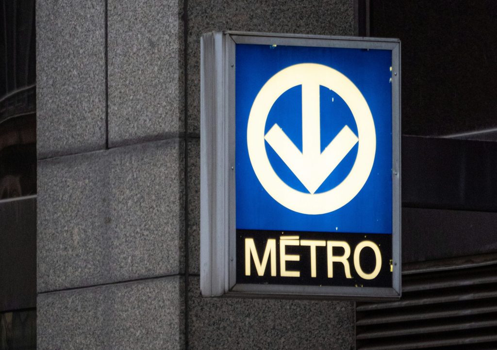 Montreal STM Metro Entrance Sign STM metro sign marking the entrance to Montreal’s subway system.